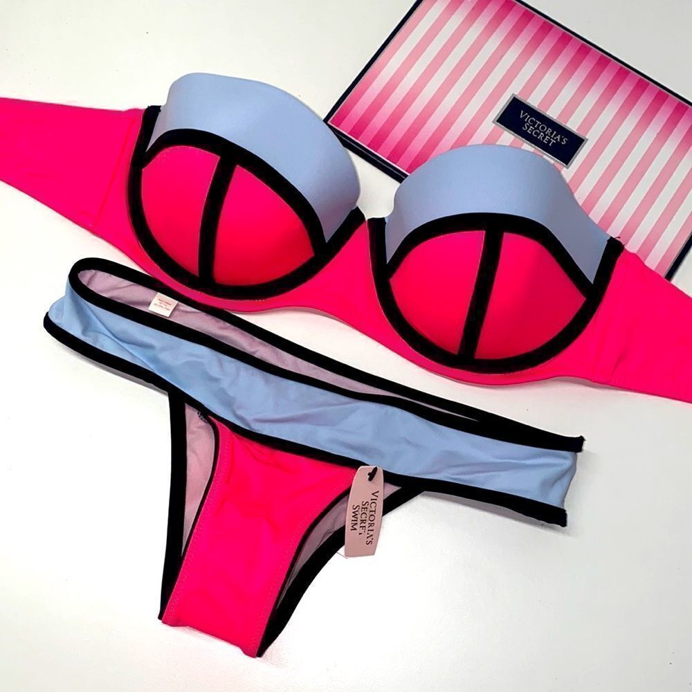 🔥VICTORIA SECRET SWIMSUIT 2 pc 34D push-up //XSmall New #8